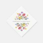 Wildblume Rustic Chic Floral Boho Country Wedding Serviette (Ecke)