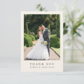 Wildblume Rustic Chic Floral boho Hochzeit Foto Dankeskarte (Stehend Vorderseite)