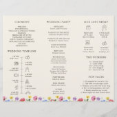 Wildblume Rustic Chic Floral Boho Hochzeitsprogram (Rückseite)