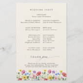Wildblume Rustic Chic Floral Boho Hochzeitsprogram (Rückseite)