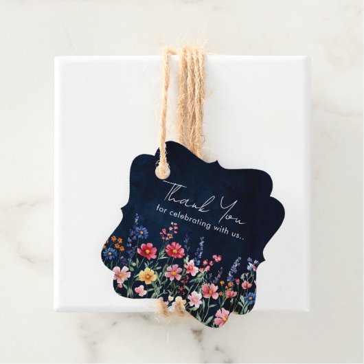 Wildblume Rustic Country Boho Floral Vielen Dank Geschenkanhänger (Beispiel)