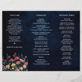 Wildblume Rustic Country Foto Hochzeitsprogramm (Rückseite)