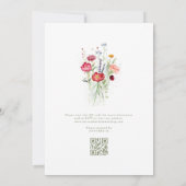 Wildblume Rustic Country Garden QR Code Hochzeit Einladung (Rückseite)