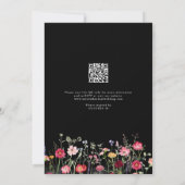 Wildblume Rustic Country Garden QR Code Hochzeit Einladung (Rückseite)