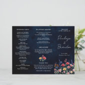 Wildblume Rustic Country Tri Fold Wedding Programm (Stehend Vorderseite)