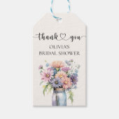 Wildblume Rustic Mason Jar Brautparty Bevorzugung Geschenkanhänger (Vorderseite)