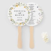 Wildblume Rustic Round Wedding Program Fan Fächer (Vorne und Hinten)