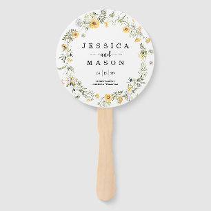 Wildblume Rustic Round Wedding Program Fan Fächer