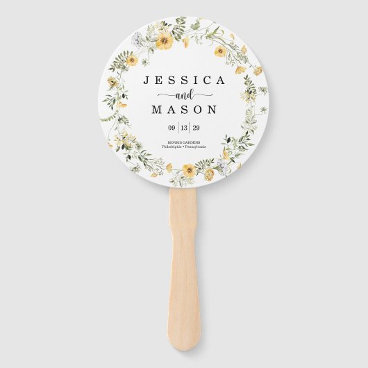 Wildblume Rustic Round Wedding Program Fan Fächer (Vorderseite)