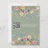 Wildblume Rustic Sage Green Wedding QR Code Einladung (Rückseite)