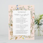 Wildblume rustikale Babydusche Spielkarte (Stehend Vorderseite)