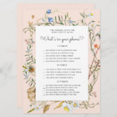 Wildblume rustikale Babydusche Spielkarte (Vorne/Hinten)