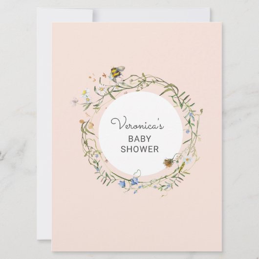 Wildblume rustikale Babydusche Spielkarte (Rückseite)