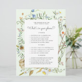 Wildblume rustikale Babydusche Spielkarte (Stehend Vorderseite)