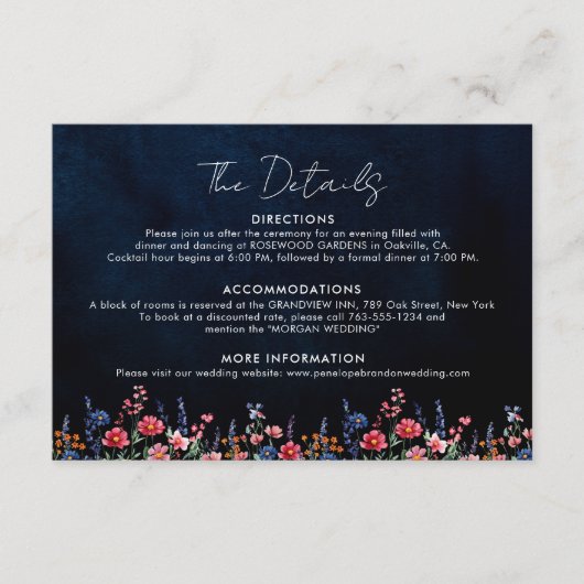 Wildblume Rustikale Boho Blumenseväter Begleitkarte (Vorderseite)