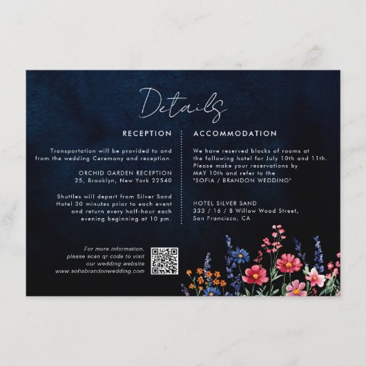 Wildblume Rustikale Boho Blumenseväter Begleitkarte (Vorderseite)