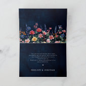 Wildblume Rustikale Hochzeit der Boho-Seestreitkrä Dankeskarte (Innenseite)