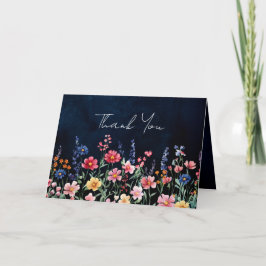 Wildblume Rustikale Hochzeit der Boho-Seestreitkrä Dankeskarte