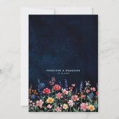 Wildblume Rustikale Hochzeit der Boho-Seestreitkrä Einladung (Rückseite)