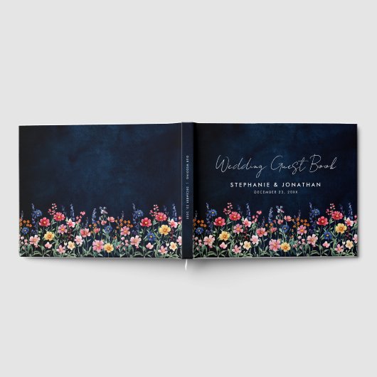 Wildblume Rustikale Hochzeit der Boho-Seestreitkrä Gästebuch (Voll)