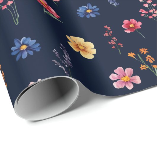 Wildblume Rustikale Hochzeit der Boho-Seestreitkrä Geschenkpapier (Rolleneckpunkt)