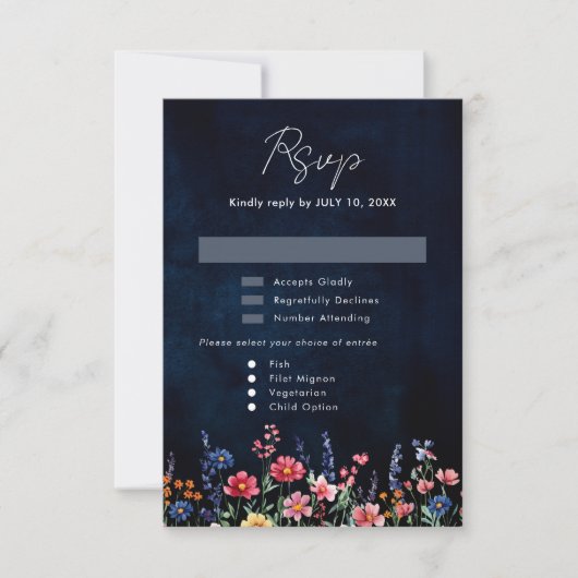 Wildblume Rustikale Hochzeit der Boho-Seestreitkrä RSVP Karte (Vorderseite)