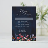 Wildblume Rustikale Hochzeit der Boho-Seestreitkrä RSVP Karte (Stehend Vorderseite)