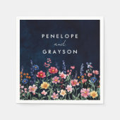 Wildblume Rustikale Hochzeit der Boho-Seestreitkrä Serviette (Vorderseite)