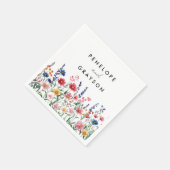 Wildblume Rustikale Hochzeit der Boho-Seestreitkrä Serviette (Ecke)