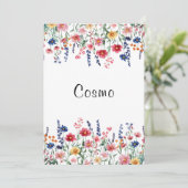 Wildblume Rustikale Hochzeit individuelle Tischnum Einladung (Stehend Vorderseite)