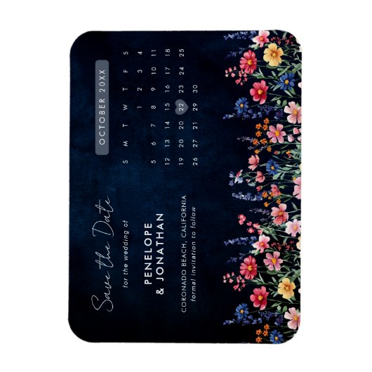 Wildblume Rustikale Landflora Save the Date Magnet (Vertikal)