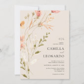 Wildblume Rustikale Wildblume Hochzeit Einladung (Vorderseite)