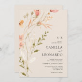 Wildblume Rustikale Wildblume Hochzeit Einladung (Vorne/Hinten)