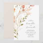 Wildblume Rustikale Wildblume Hochzeit Einladung (Vorne/Hinten)