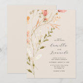 Wildblume Rustikale Wildblume Hochzeit Einladung (Vorne/Hinten)