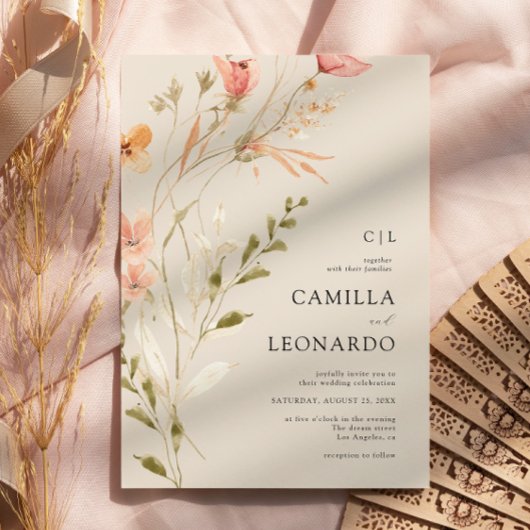 Wildblume Rustikale Wildblume Hochzeit Einladung