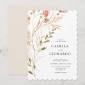 Wildblume Rustikale Wildblume Hochzeit Einladung (Vorne/Hinten)