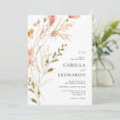 Wildblume Rustikale Wildblume Hochzeit Einladung (Stehend Vorderseite)