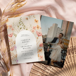 Wildblume Rustikale Wildblume Hochzeit Foto Einladung