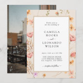 Wildblume Rustikale Wildblume Hochzeit Foto Einladung (Vorne/Hinten)