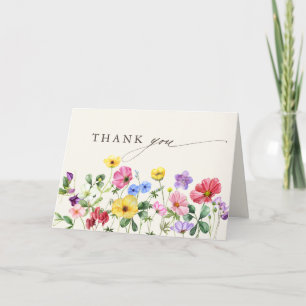 Wildblume Rustikaler Chic Floral Boho Brautparty Dankeskarte