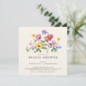 Wildblume Rustikaler Chic Floral Boho C Brautparty Einladung (Stehend Vorderseite)