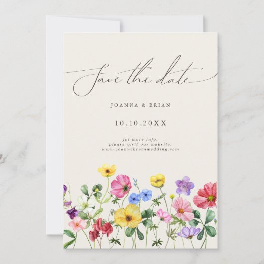 Wildblume Rustikaler Chic Floral Boho Save the Dat Date (Vorderseite)