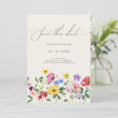 Wildblume Rustikaler Chic Floral Boho Save the Dat Date (Stehend Vorderseite)
