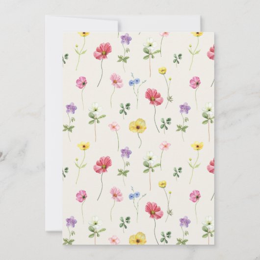 Wildblume Rustikaler Chic Floral Boho Save the Dat Date (Rückseite)