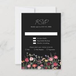 Wildblume Rustikaler Garten Hochzeit RSVP Karte