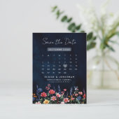 Wildblume Rustikaler Landkalender Save the Date Postkarte (Stehend Vorderseite)