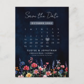 Wildblume Rustikaler Landkalender Save the Date Postkarte (Vorderseite)