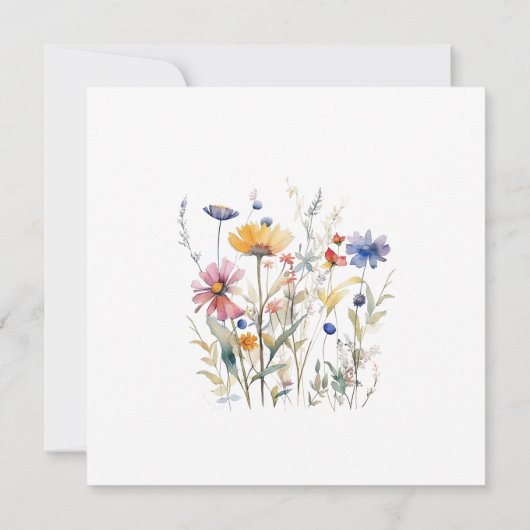Wildblume Rustikaler Western Aquarell Save The Date (Rückseite)