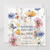 Wildblume Rustikaler Western Aquarell Save The Date (Vorderseite)